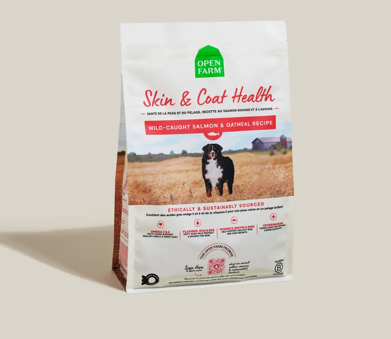 Salmon &amp; Oatmeal Skin &amp; Coat Health Dog Kibble, Size: 4lb