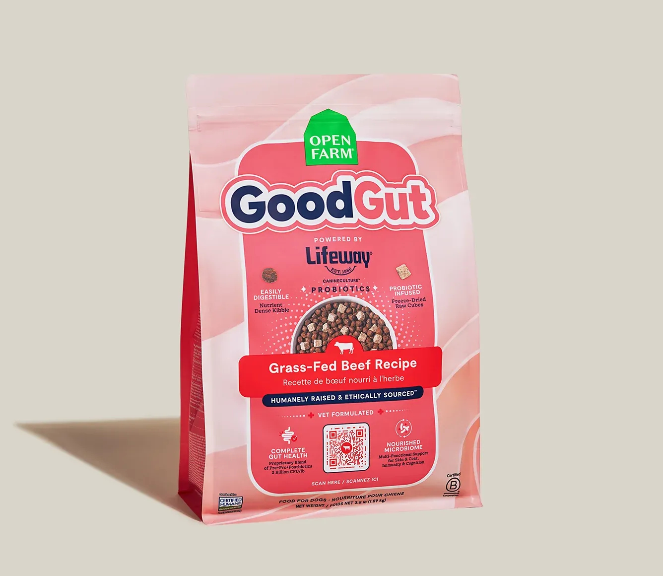 GoodGut Grass-Fed Beef Dog Kibble, Size: 3.5lb