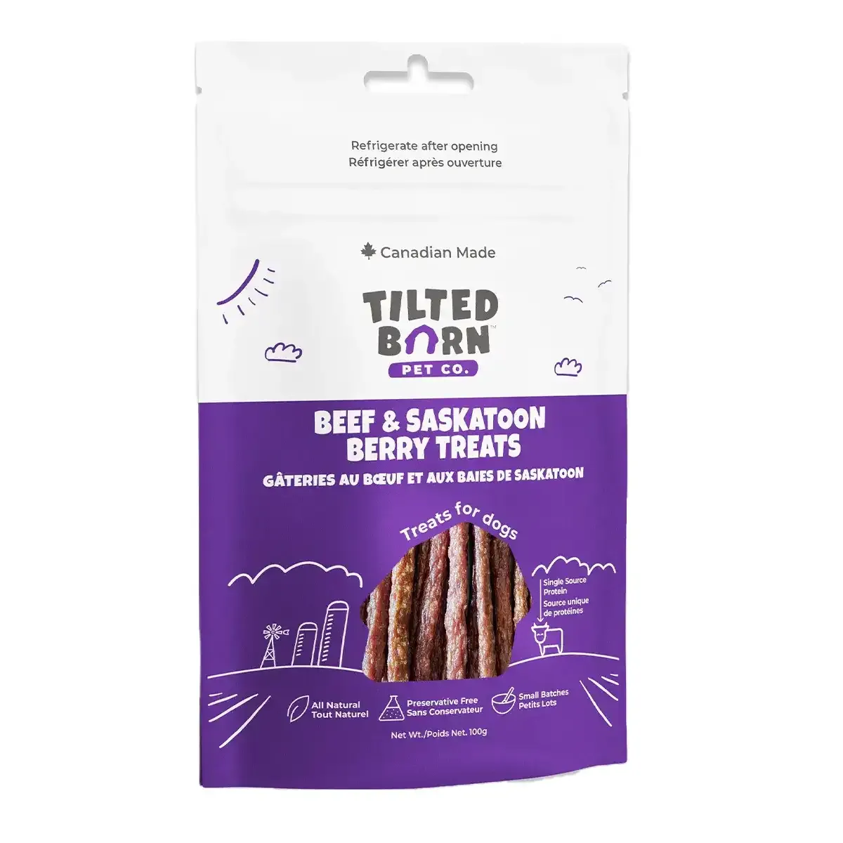Tilted Barn Beef &amp; Saskatoon Berry Treats