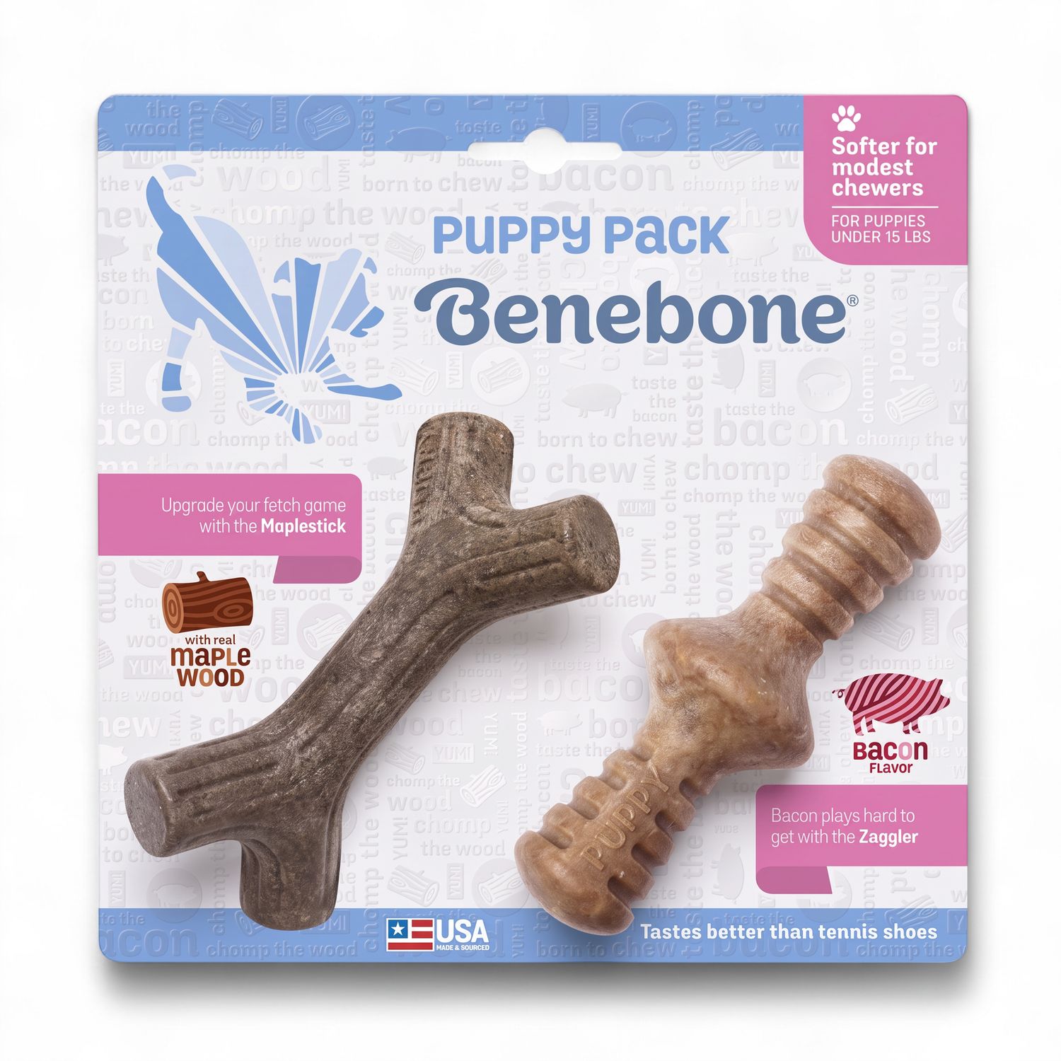 BENEBONE Puppy Chew - Maplestick &amp; Zaggler Bacon XS