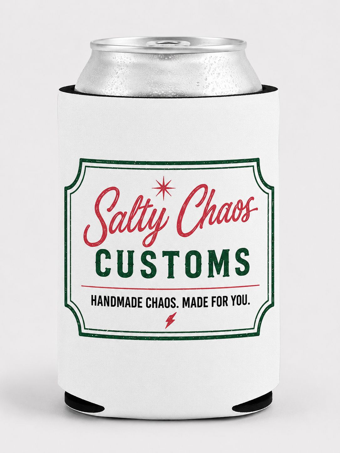 Salty Chaos Logo Koozie
