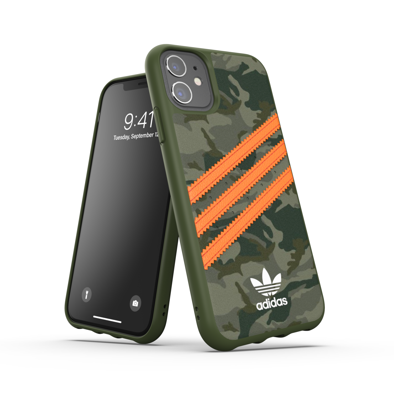 adidas OR Moulded Case PU FW20/SS21 for iPhone 11 camo patteren/signal orange