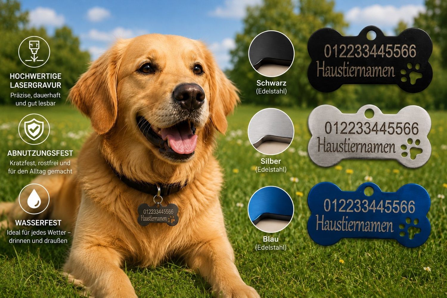 Personalisierte Hundemarke aus Metall – mit hochwertiger Lasergravur