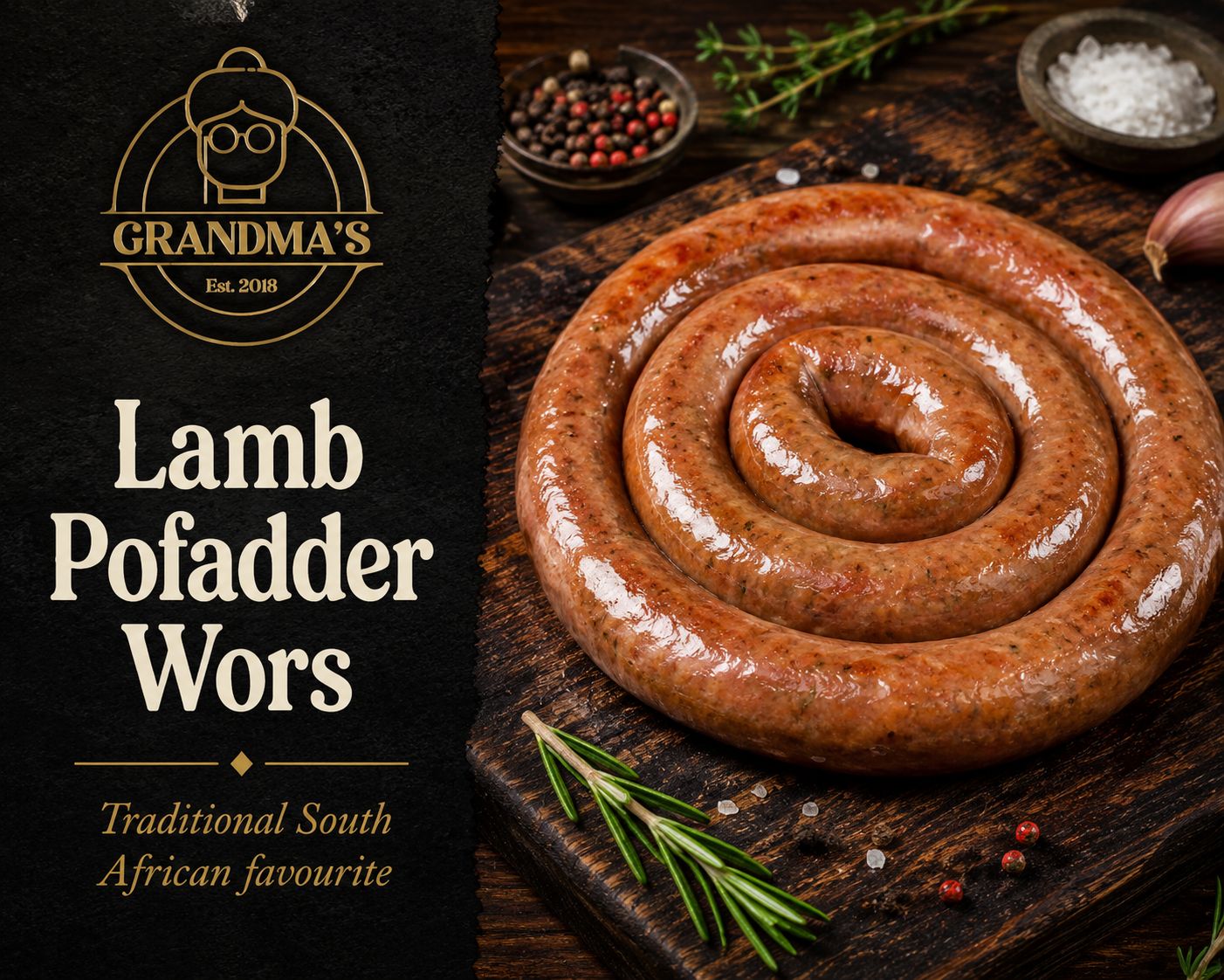 Lamb Pofadder Boerewors/Lamb Liver Sausage
