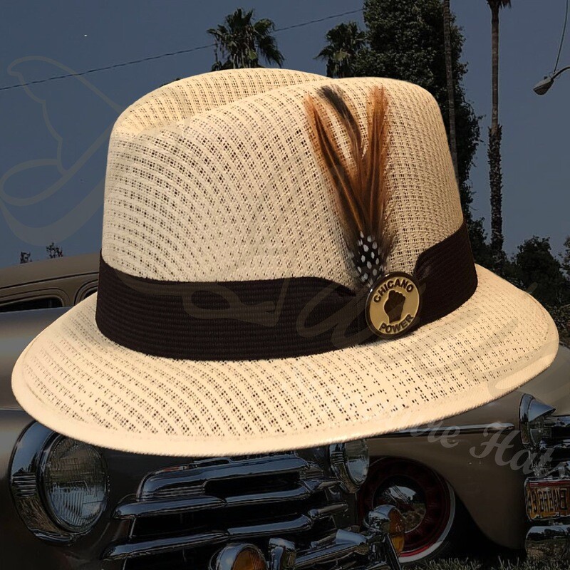 Kaki Classic Lowrider Derby W/ Chicano Power Pin