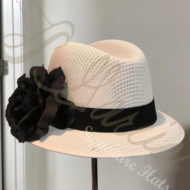 White Derby w/ Black Rose