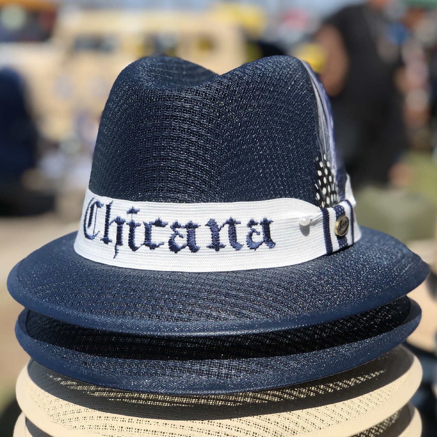 Navy Blue Derby w/ Chicana Embroidery