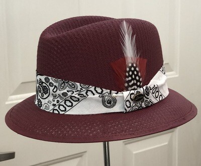 Custom Burgundy Classic Lowrider W/ White Bandana