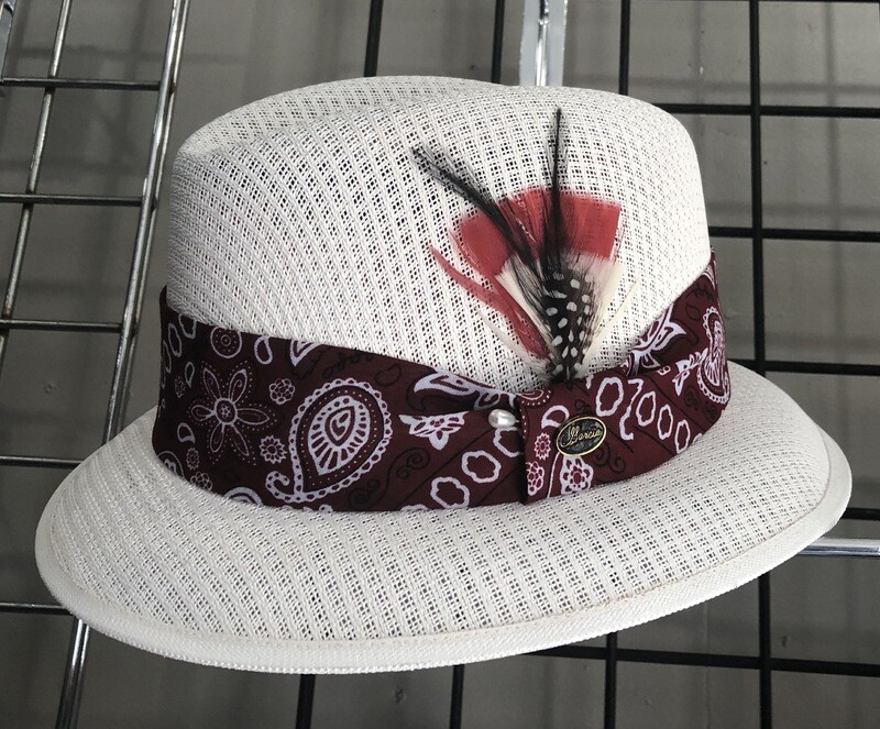 White Classic Lowrider W/ Burgundy Bandana