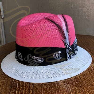 Custom Pink &amp; White Lowrider W/ Black Bandana