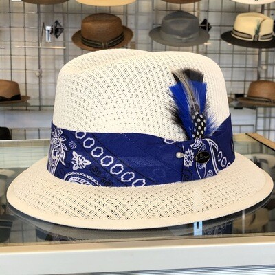 White Classic Lowrider W/ Royal Bandana