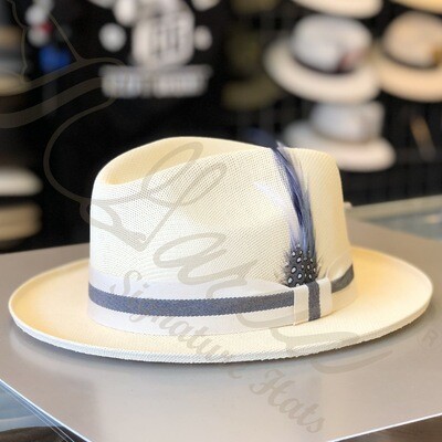 Custom Flipped Golden Line Off White Viejo Fedora