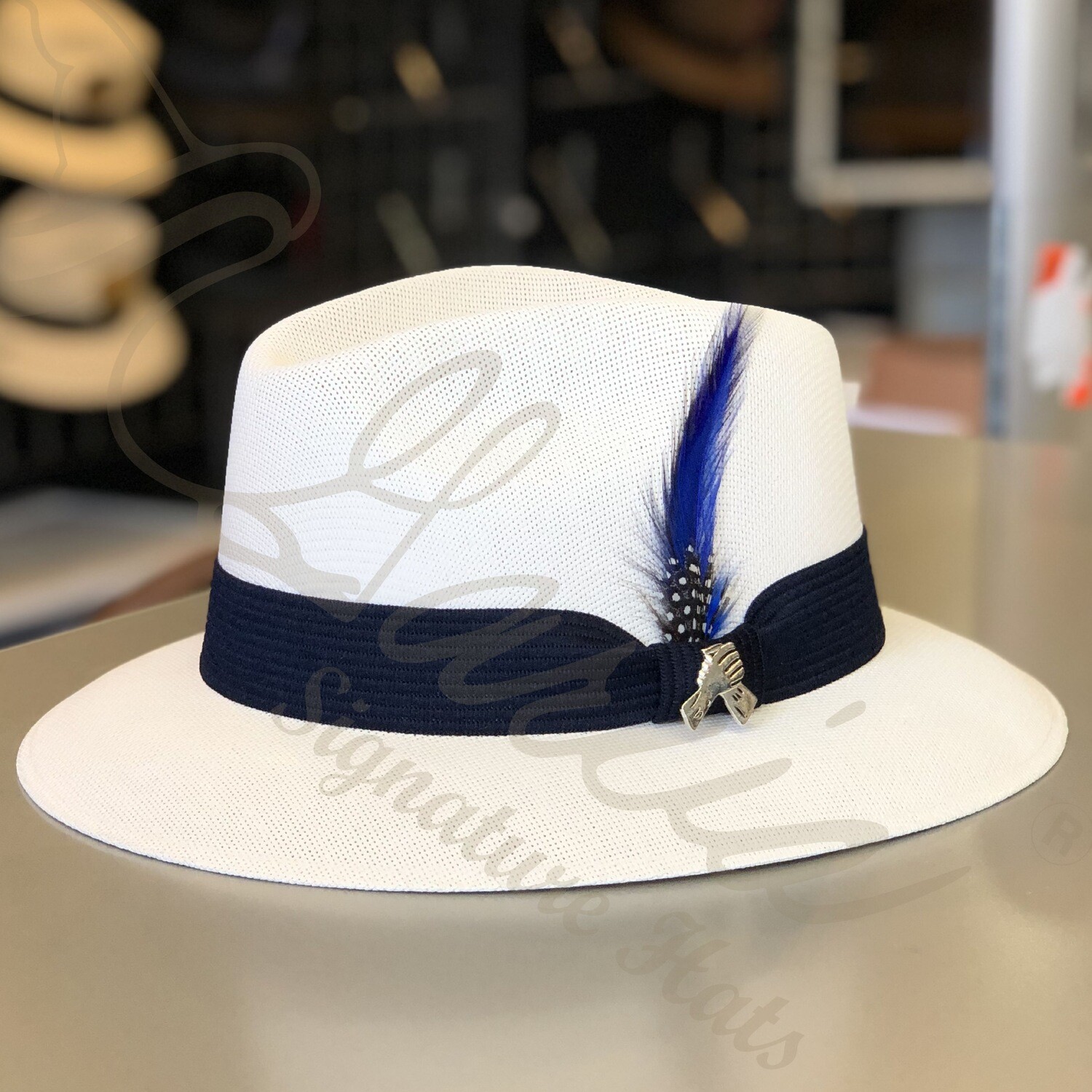 White Golden Line Viejo Fedora W/ Brotherhood Hands