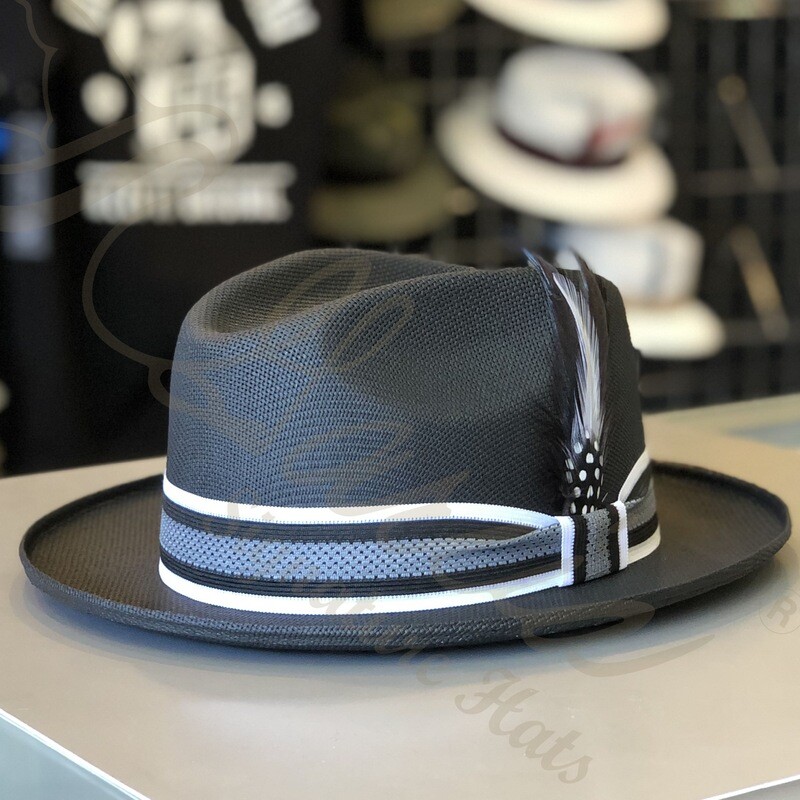 Custom Black Flipped Golden Line Viejo Fedora