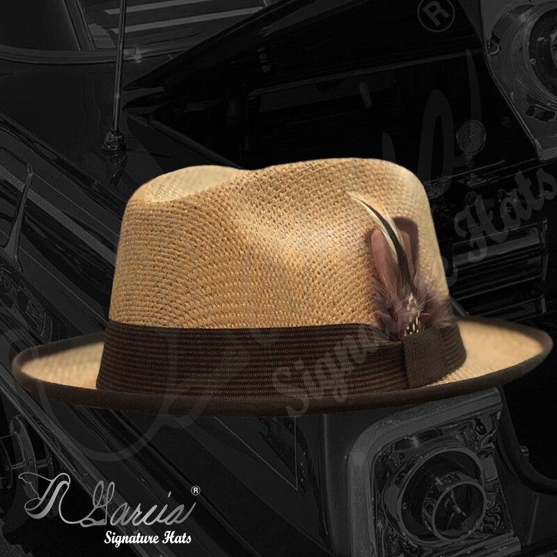 Yute Flipped Short Brim Viejo Fedora w/ Brown Trim