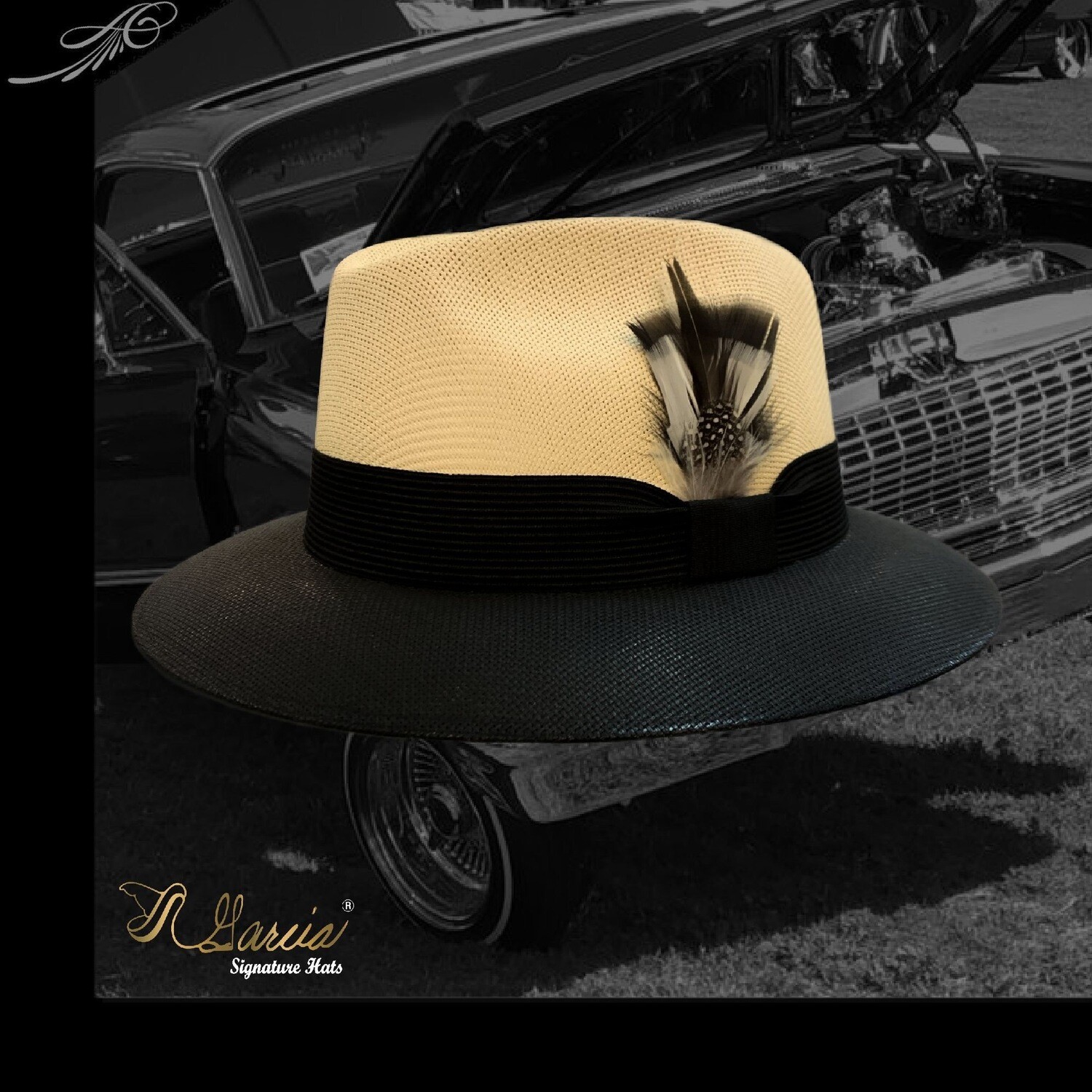 Golden Line Ivory/Black Viejo Fedora