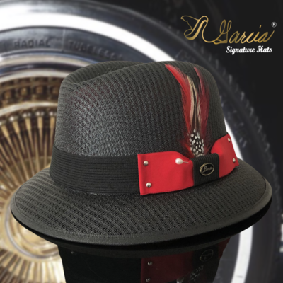 Custom Classic Black Lowrider Derby w/ Specialty Red Bow