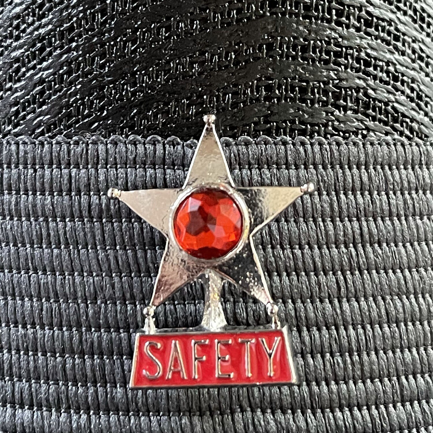 Red Safety Star Hat Pin