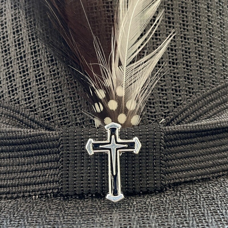 BLACK CROSS HAT PIN