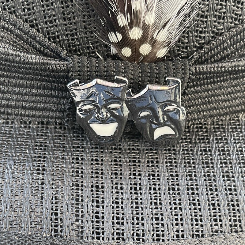 BLACK SMILE NOW CRY LATER HAT PIN