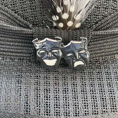 BLACK SMILE NOW CRY LATER HAT PIN