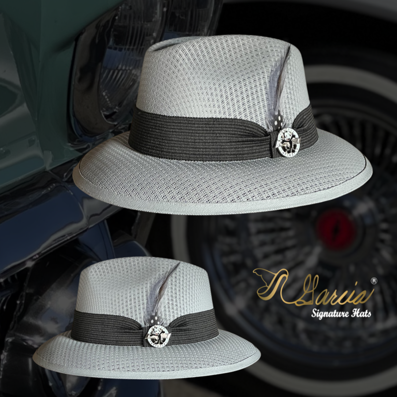 Light Grey Classic Viejo Fedora W/ Genuine Felix Pin