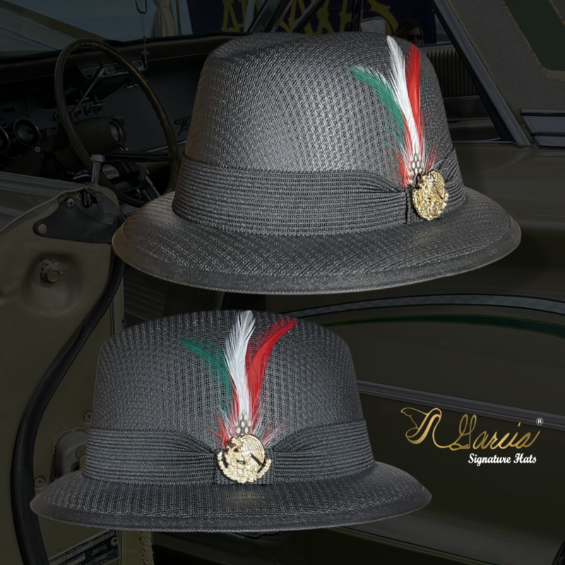 Black Classic Lowrider Derby w/ Mexico Eagle Pin