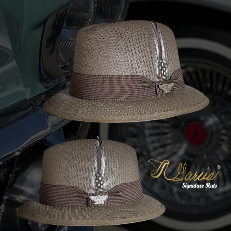 Brown Classic Lowrider Derby W/ Aztec Bird Pin