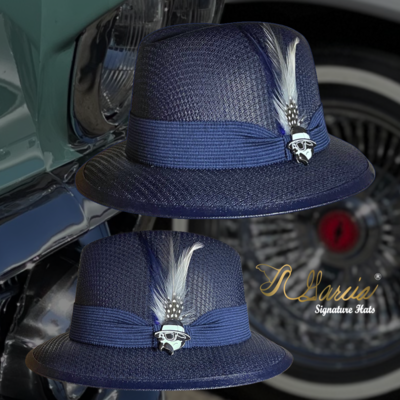 Navy Classic Lowrider Derby W/ Felix Pin