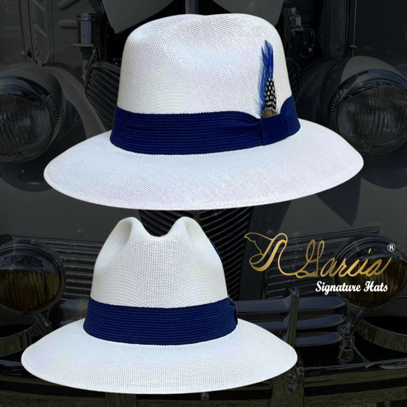 White Golden Line Pachuco Fedora Style