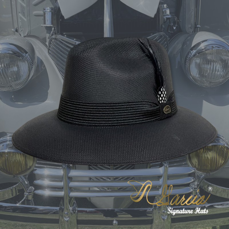 Black Golden Line Pachuco Fedora Style