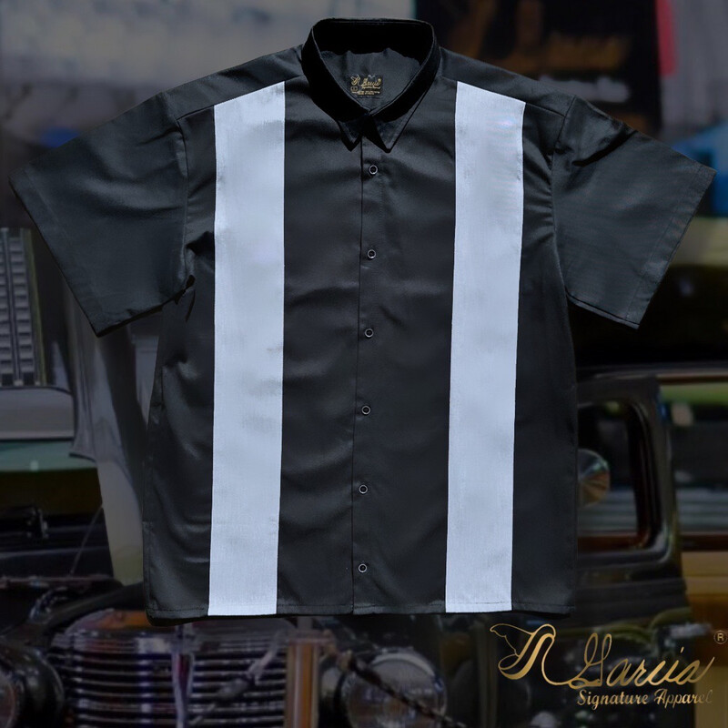 Black/ Grey Short Sleeve Button Up