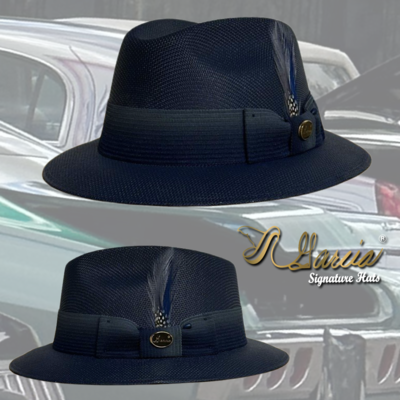 Navy Blue Golden Line Short Brim Viejo