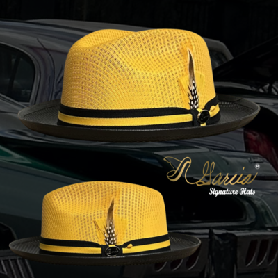 Custom Yellow and Black Viejo Fedora