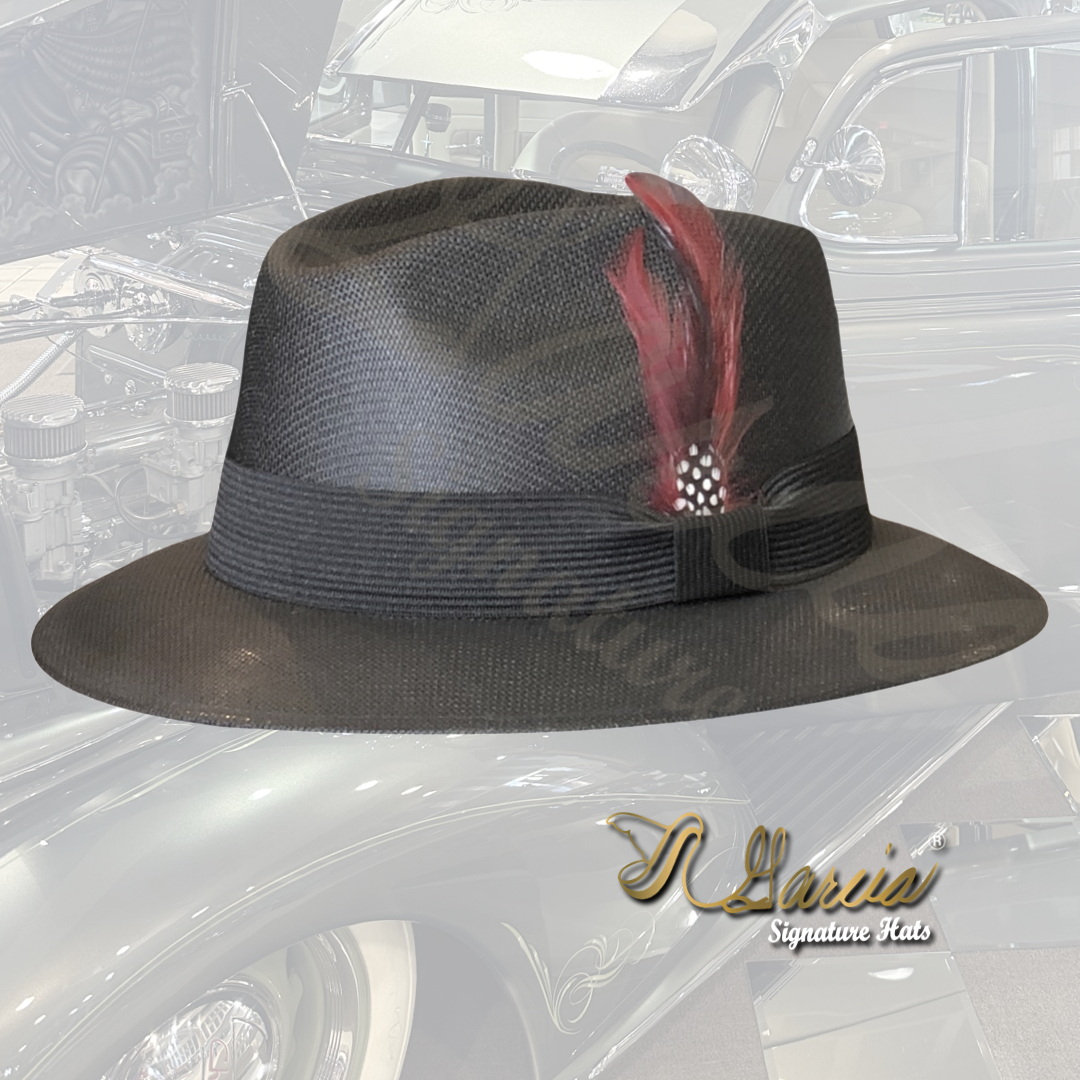 Black Golden Line Viejo Fedora Style W/ Red