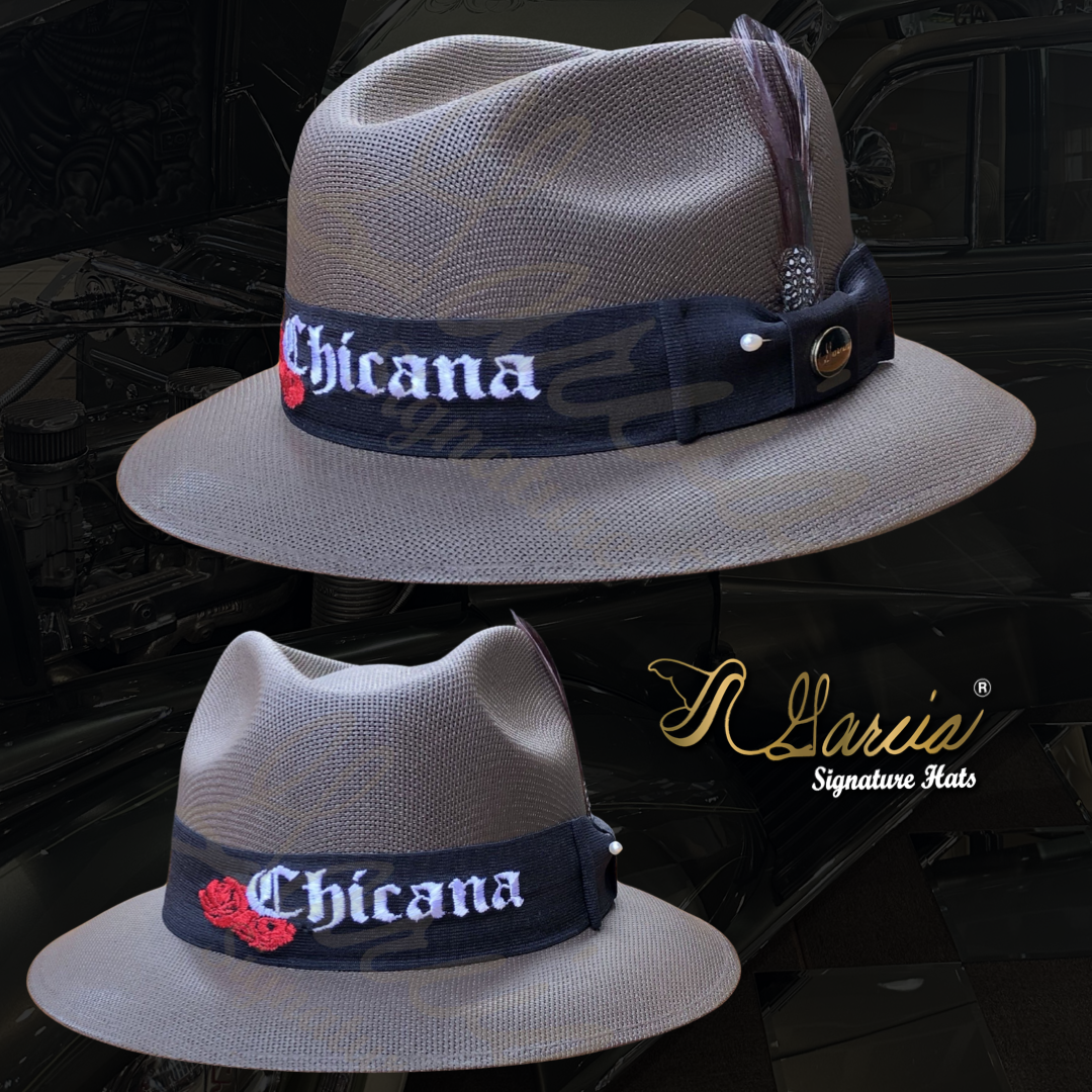 Brown Fedora w/ Chicana Embroidery
