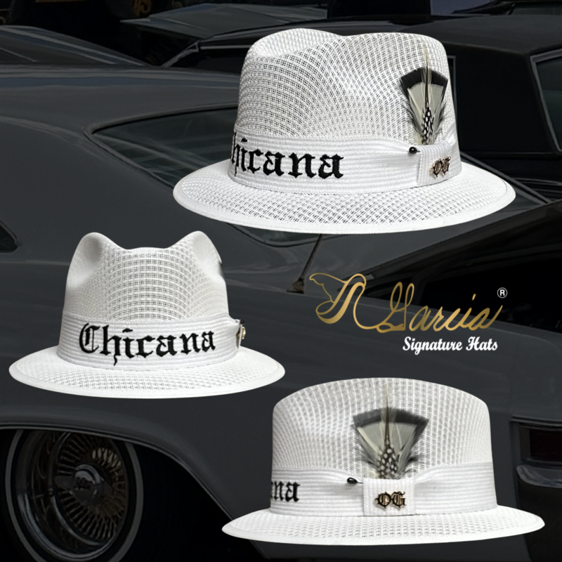 White Short Brim Viejo W/ Embroidery