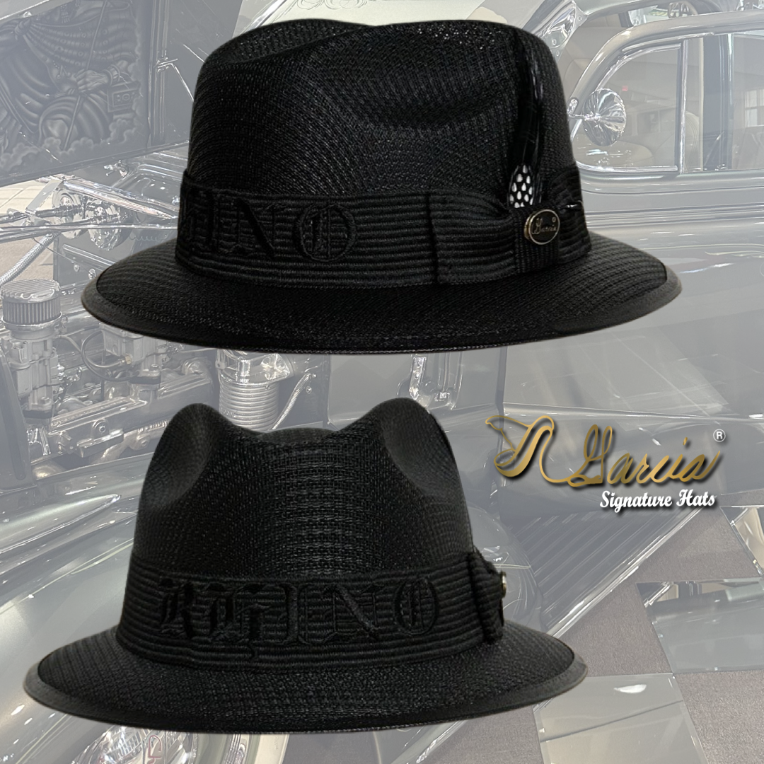 Blacked Out Short Brim Viejo W/ Black Embroidery