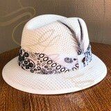 Kids White Lowrider Derby W/ Bandana