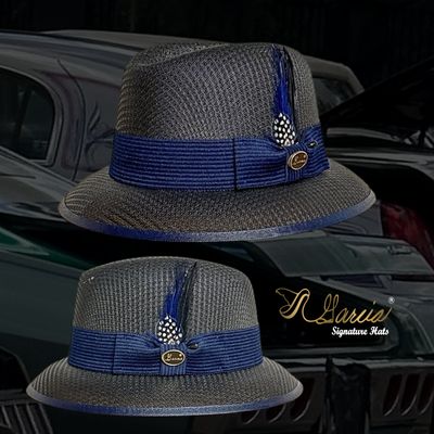 Black Lowrider Derby W/ Navy Trim