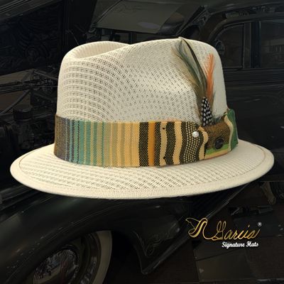 Custom Off White Short Brim Viejo W/ Serape Band