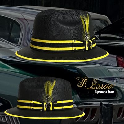 Two Tone Black/ Yellow Golden Line Viejo Fedora