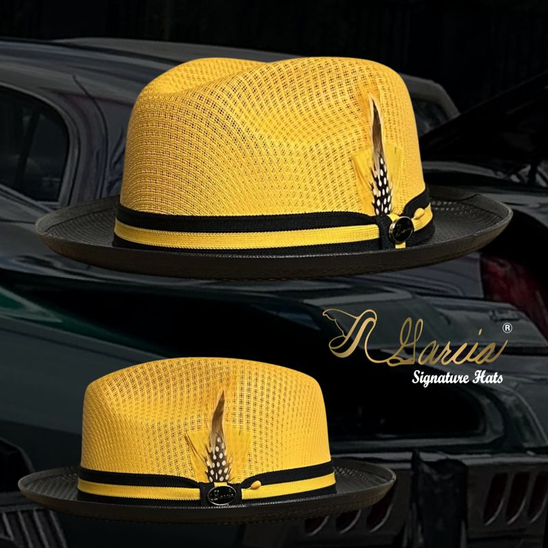 Custom Yellow and Black Viejo Fedora