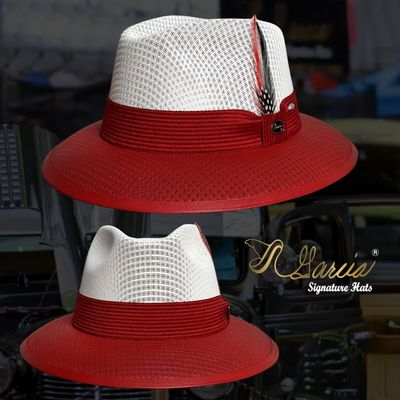 Custom White/ Red Viejo Fedora