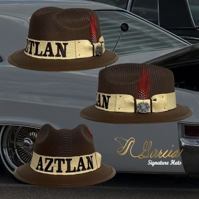 Brown Short Brim Viejo W/ Embroidery