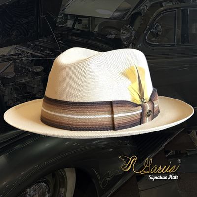 Custom Flipped Golden Line Kaki Viejo Fedora