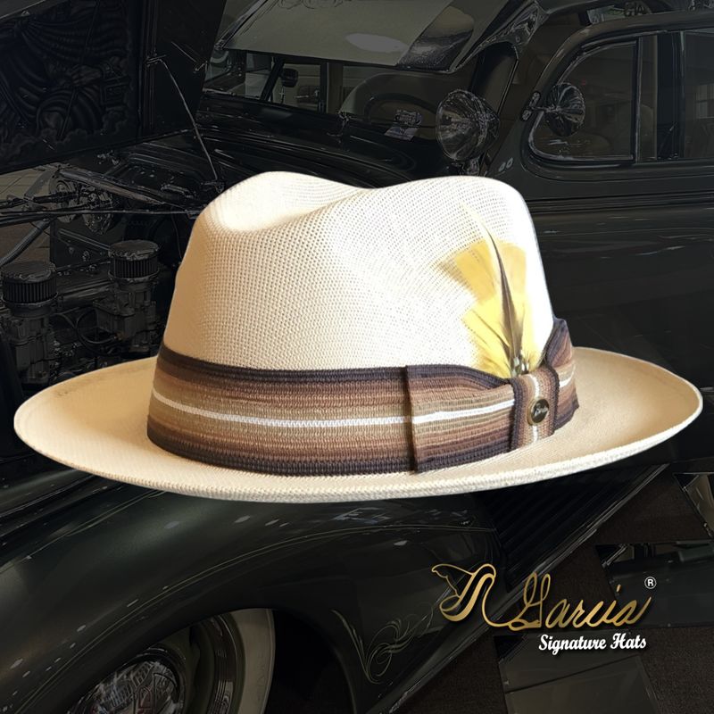 Custom Flipped Golden Line Kaki Viejo Fedora