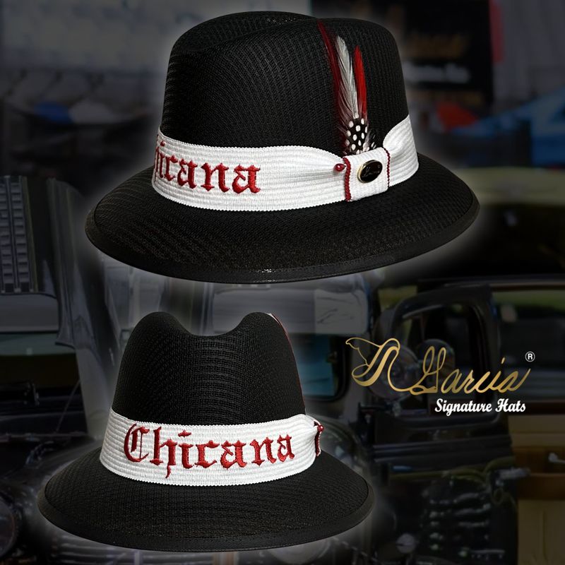 Black Derby w/ Chicana Embroidery