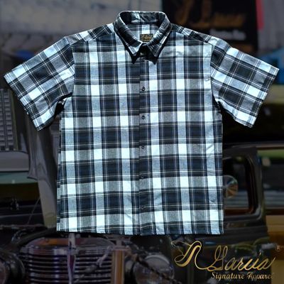 Navy Short Sleeve Flannel