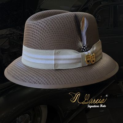 Brown Classic Lowrider Derby W/ Smile Now Cry Later Hat Pin